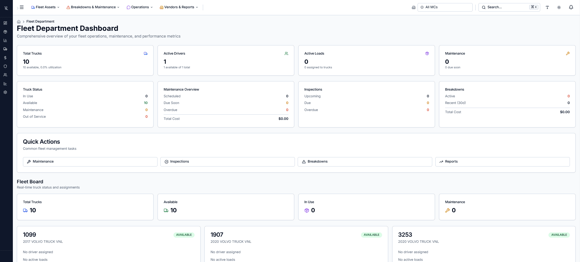 Fleet & Maintenance Hub